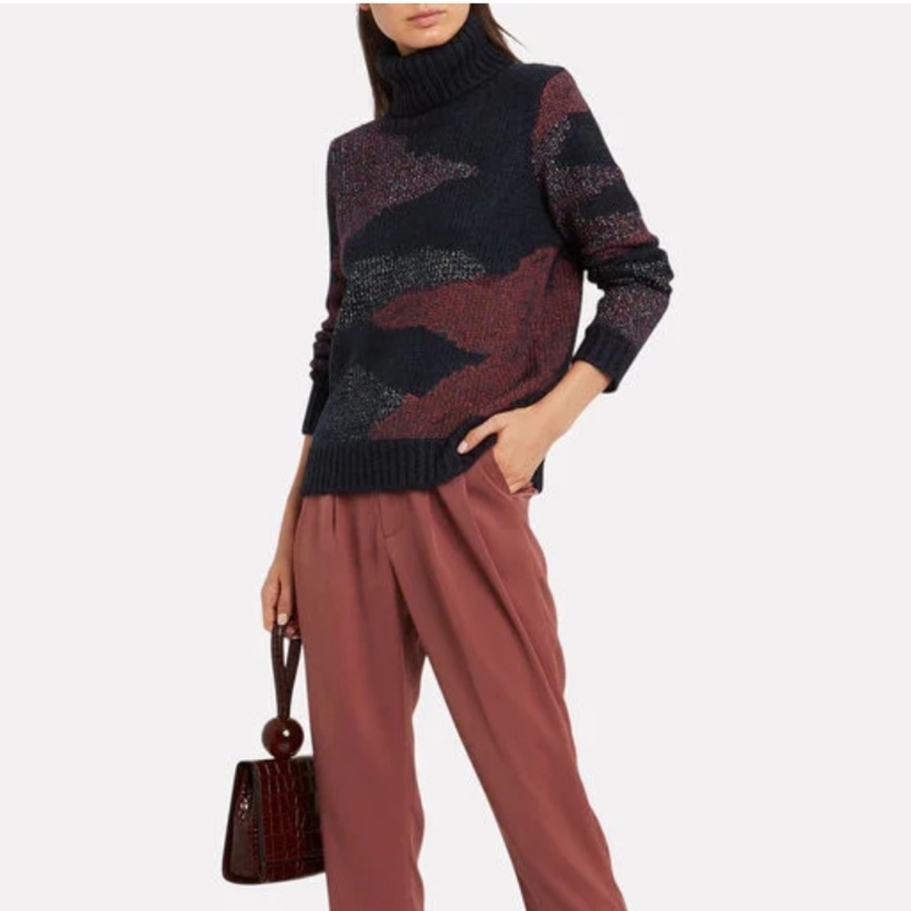 VERONICA BEARD Naledi Intarsia Turtleneck Sweater